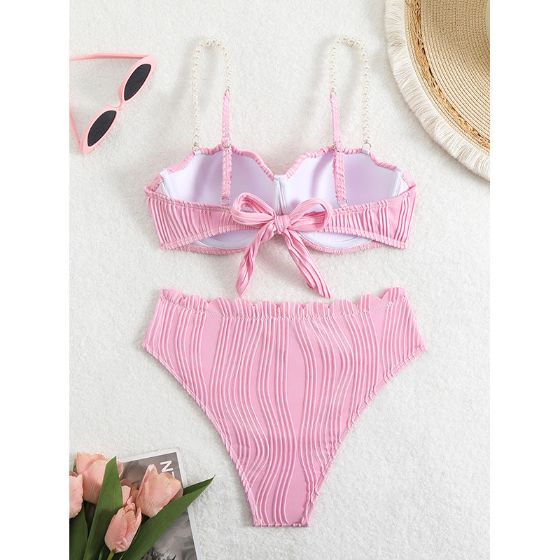 Damer Push-Up-Bikini med rynkning och eleganta band Mirla-Eva Jonsson