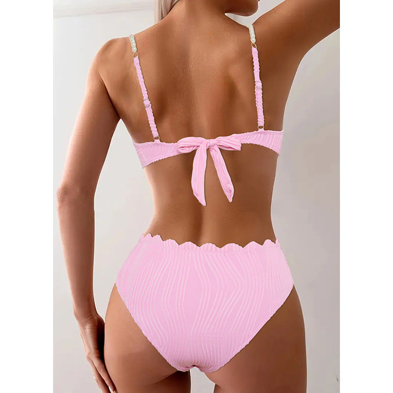 Damer Push-Up-Bikini med rynkning och eleganta band Mirla-Eva Jonsson