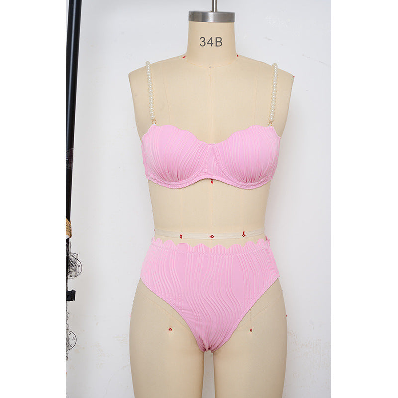 Damer Push-Up-Bikini med rynkning och eleganta band Mirla-Eva Jonsson