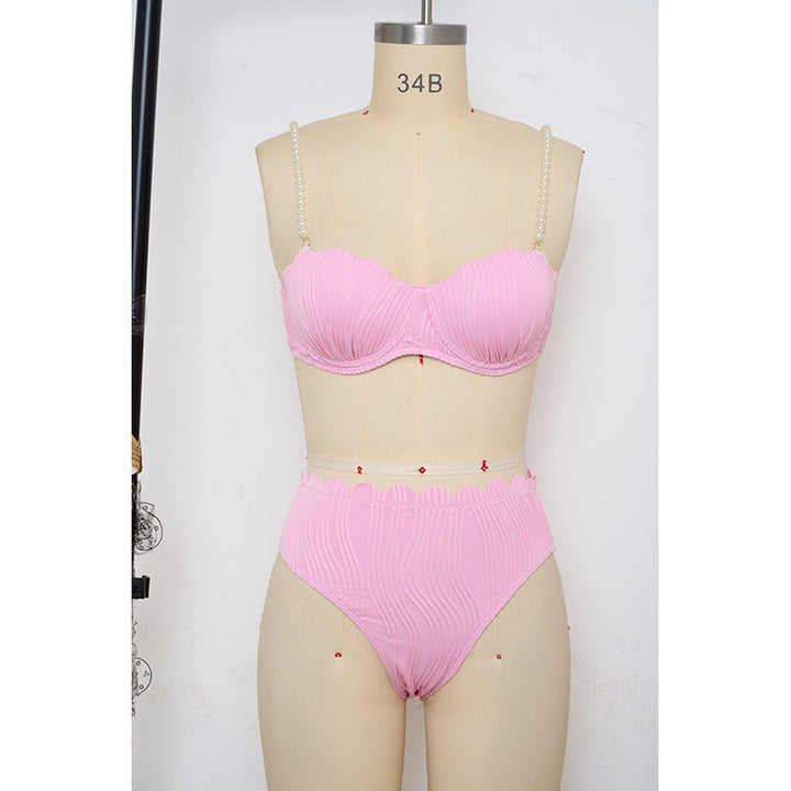 Damer Push-Up-Bikini med rynkning och eleganta band Mirla-Eva Jonsson