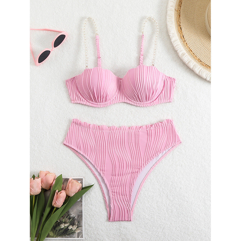 Damer Push-Up-Bikini med rynkning och eleganta band Mirla-Eva Jonsson