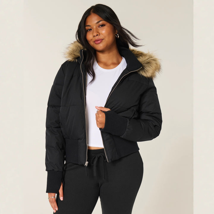 Damer Quilted Vinterjacka med avtagbar huva och elastiska muddar Mirla-Eva Jonsson