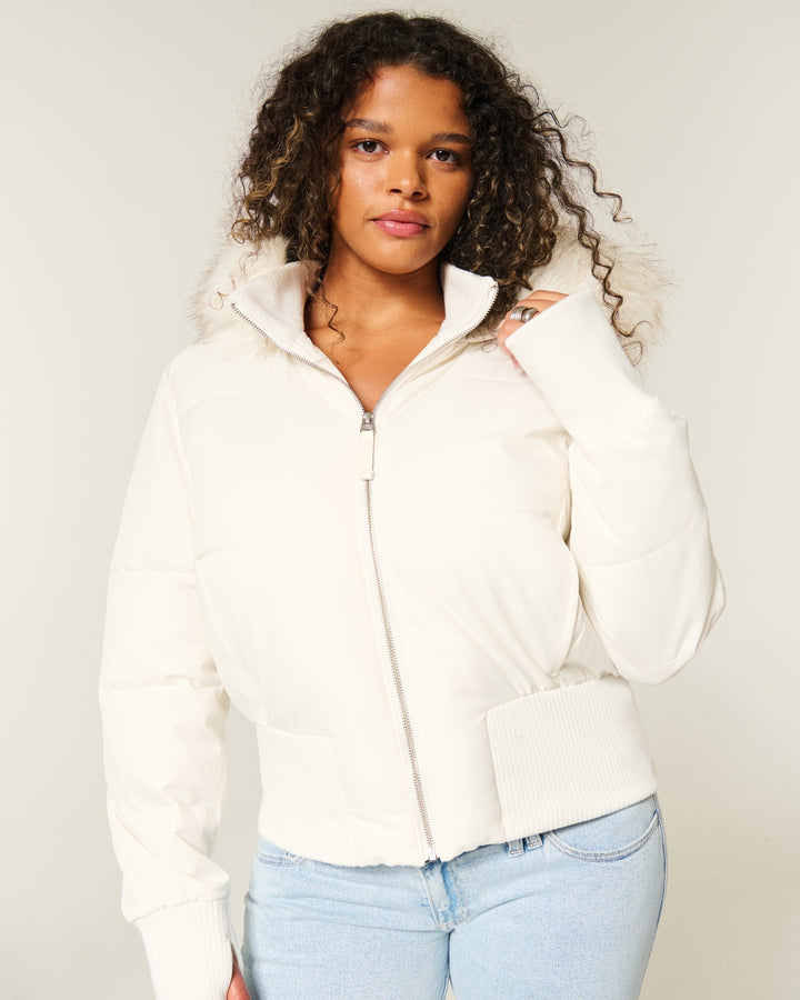 Damer Quilted Vinterjacka med avtagbar huva och elastiska muddar Mirla-Eva Jonsson