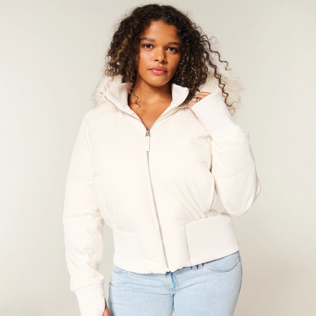 Damer Quilted Vinterjacka med avtagbar huva och elastiska muddar Mirla-Eva Jonsson