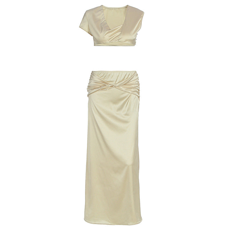 Damer Raffinerat Crop Top och Maxi Kjol Set Mirla-Eva Jonsson