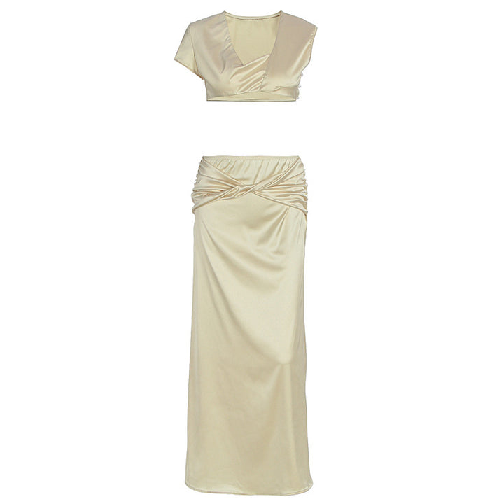 Damer Raffinerat Crop Top och Maxi Kjol Set Mirla-Eva Jonsson