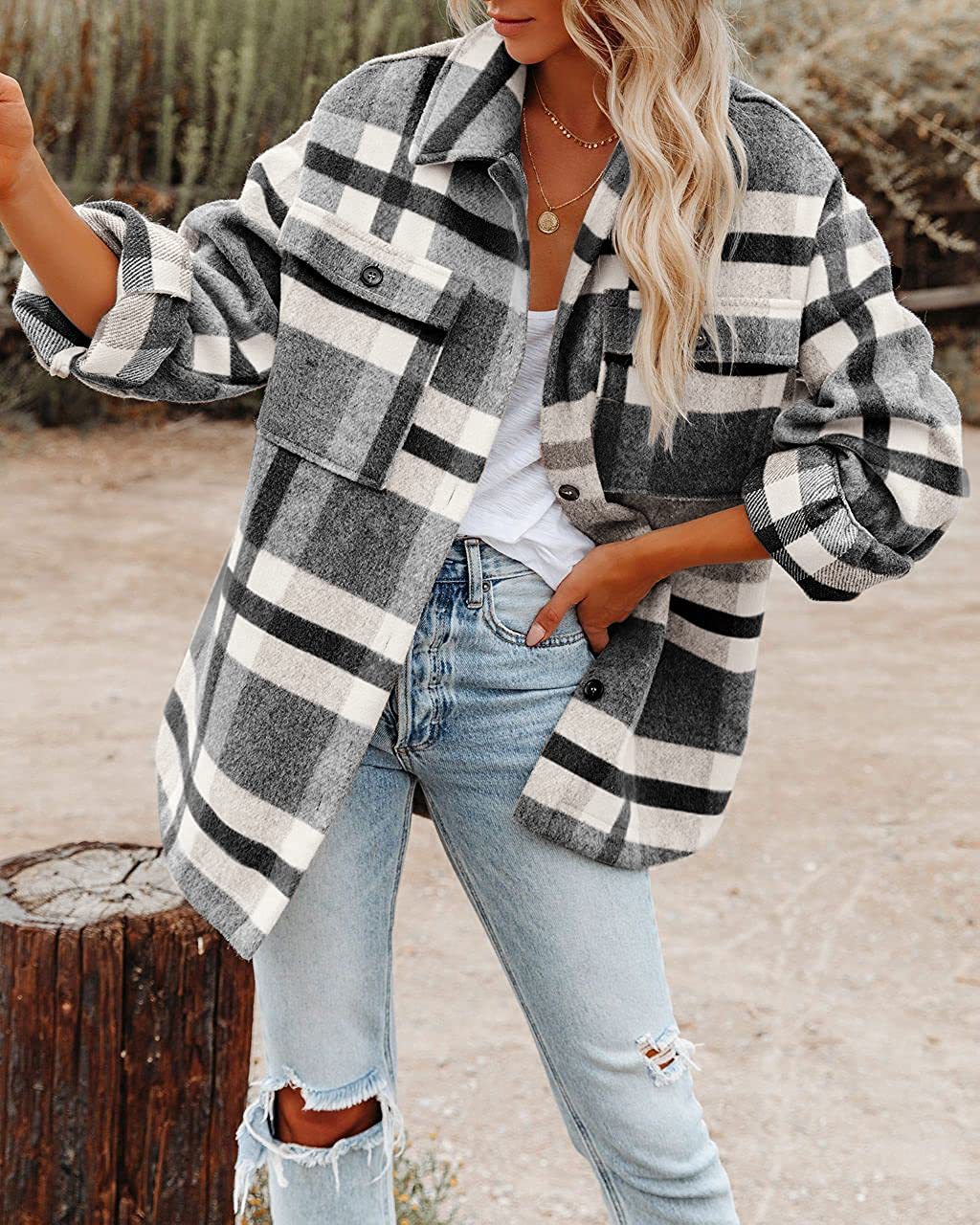 Damer Randig Overshirt-Jacka Mirla-Eva Jonsson