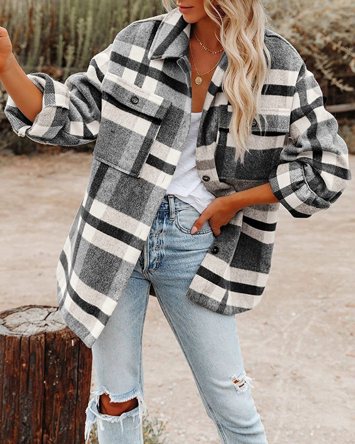 Damer Randig Overshirt-Jacka Mirla-Eva Jonsson