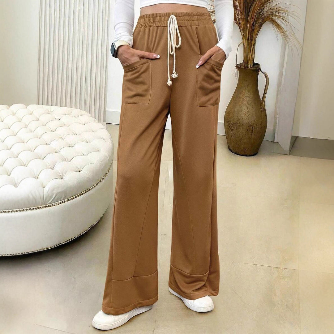 Damer Relaxed Fit Fritidsbyxor med elastisk midja och sidofickor Mirla-Eva Jonsson
