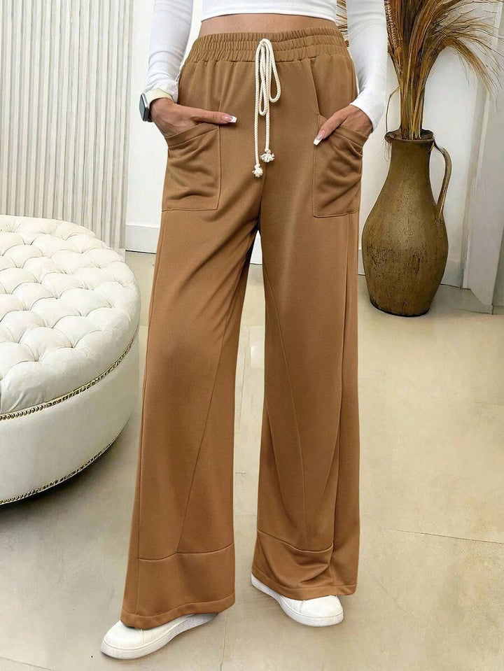 Damer Relaxed Fit Fritidsbyxor med elastisk midja och sidofickor Mirla-Eva Jonsson