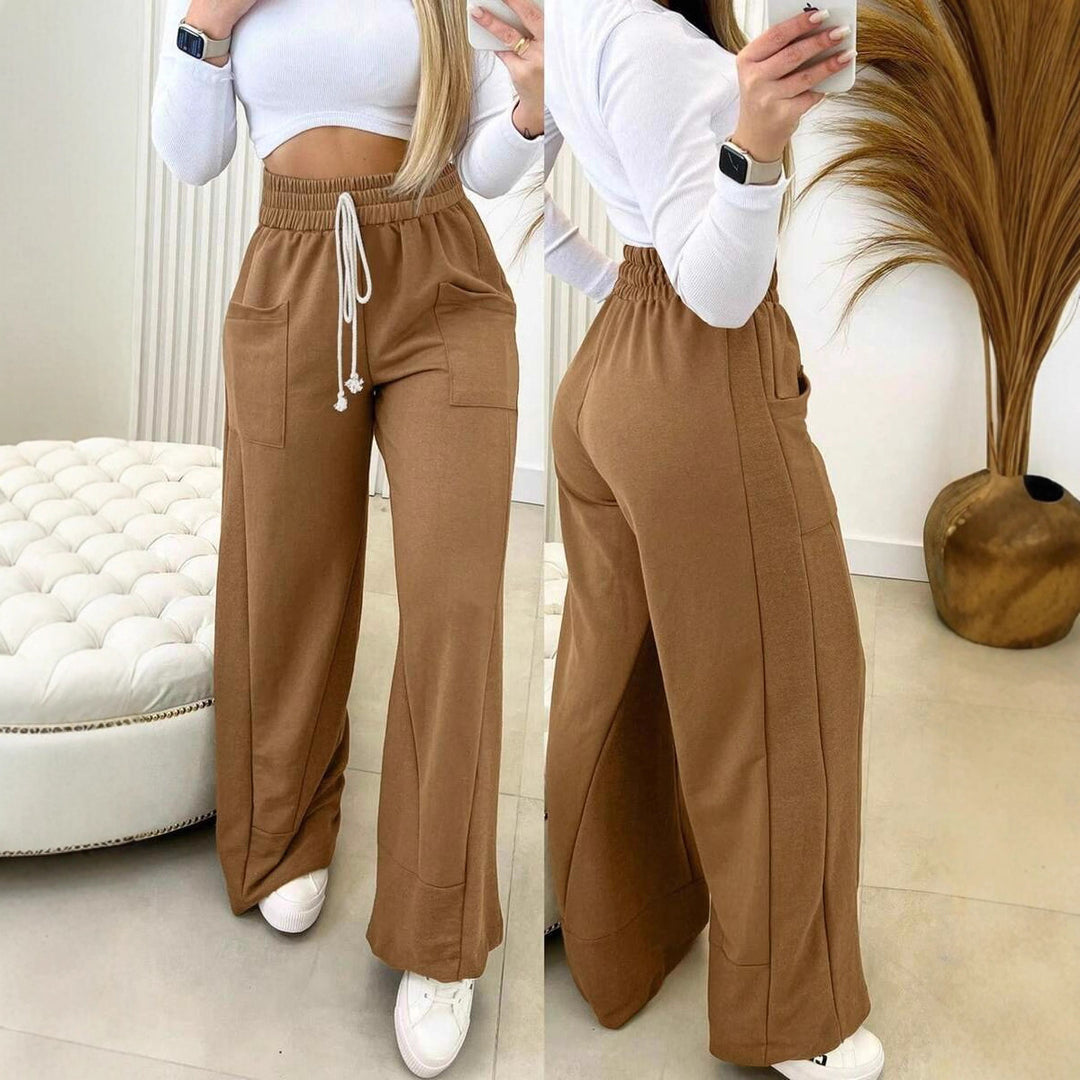 Damer Relaxed Fit Fritidsbyxor med elastisk midja och sidofickor Mirla-Eva Jonsson