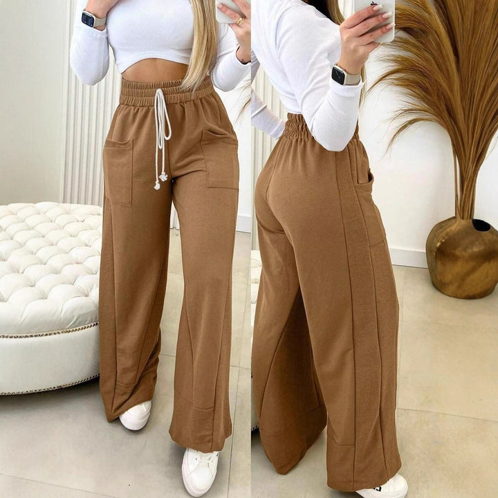 Damer Relaxed Fit Fritidsbyxor med elastisk midja och sidofickor Mirla-Eva Jonsson