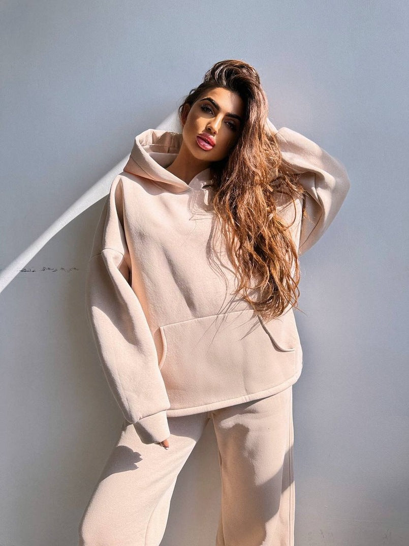 Damer Relaxed Fit Hoodie och Palazzo Byxor Set Mirla-Eva Jonsson