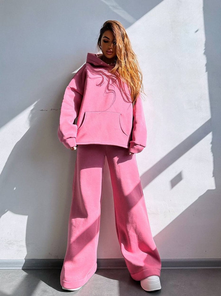 Damer Relaxed Fit Hoodie och Palazzo Byxor Set Mirla-Eva Jonsson