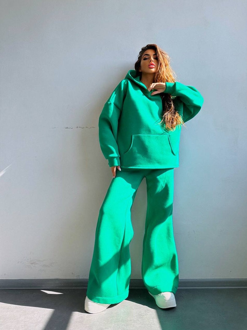 Damer Relaxed Fit Hoodie och Palazzo Byxor Set Mirla-Eva Jonsson