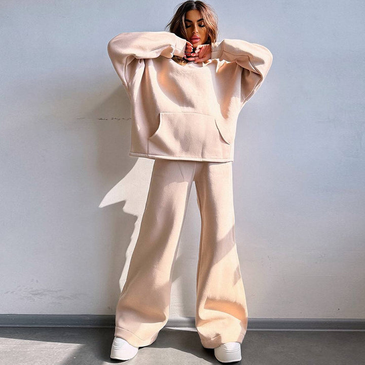 Damer Relaxed Fit Hoodie och Palazzo Byxor Set Mirla-Eva Jonsson