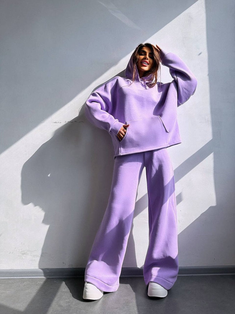 Damer Relaxed Fit Hoodie och Palazzo Byxor Set Mirla-Eva Jonsson