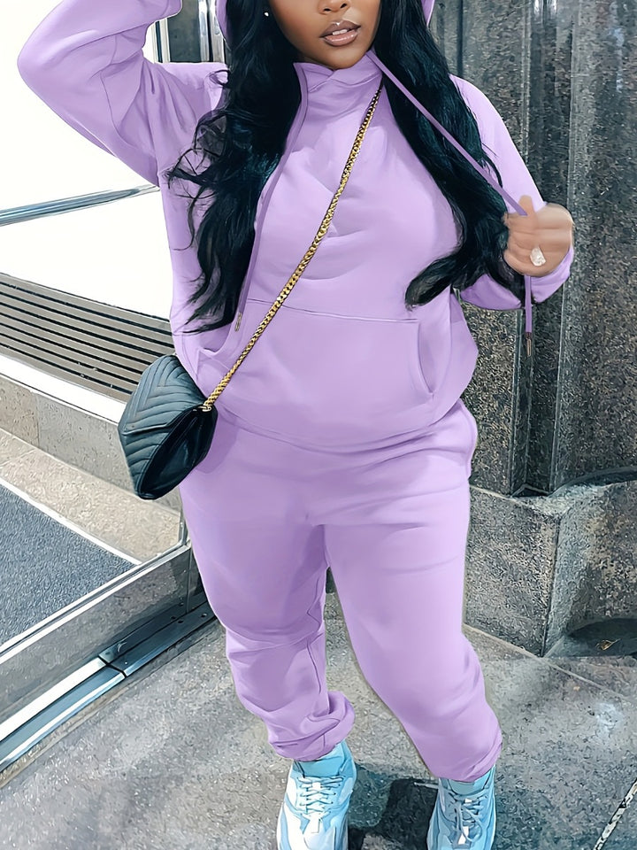 Damer Relaxed Fit Hoodie-set med elastisk midja och kängurufickor Eva Jonsson-Eva Jonsson