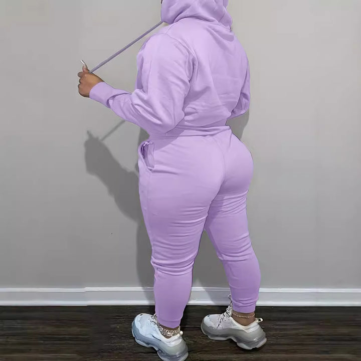 Damer Relaxed Fit Hoodie-set med elastisk midja och kängurufickor Eva Jonsson-Eva Jonsson