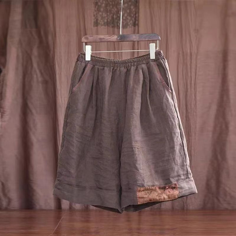 Damer Relaxed Fit Linne Cargo Shorts med Stiliga Detaljer Mirla-Eva Jonsson