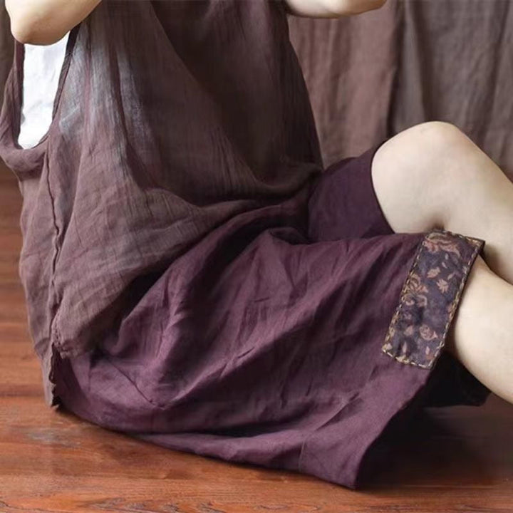 Damer Relaxed Fit Linne Cargo Shorts med Stiliga Detaljer Mirla-Eva Jonsson