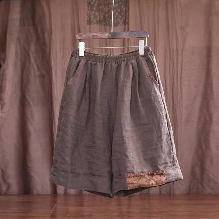 Damer Relaxed Fit Linne Cargo Shorts med Stiliga Detaljer Mirla-Eva Jonsson