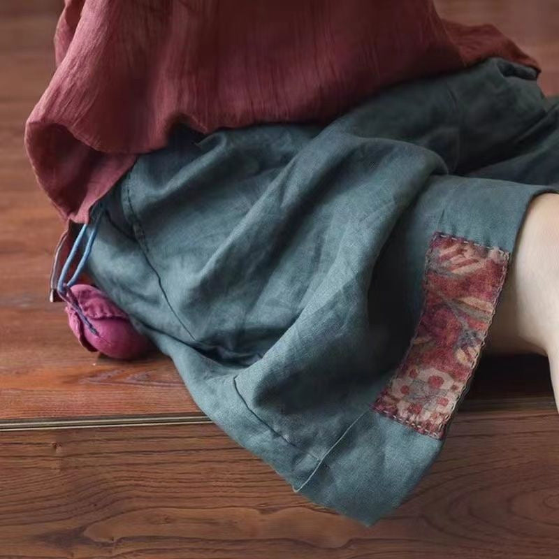 Damer Relaxed Fit Linne Cargo Shorts med Stiliga Detaljer Mirla-Eva Jonsson