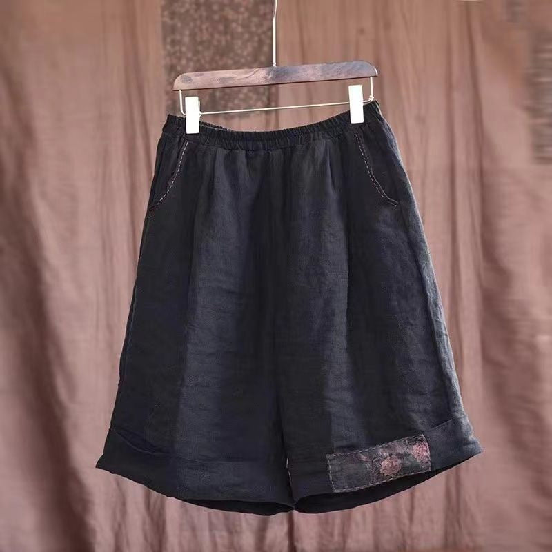 Damer Relaxed Fit Linne Cargo Shorts med Stiliga Detaljer Mirla-Eva Jonsson