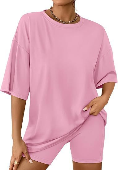 Damer Relaxed Fit Oversized T-shirt och Biker-shorts-set Mirla-Eva Jonsson