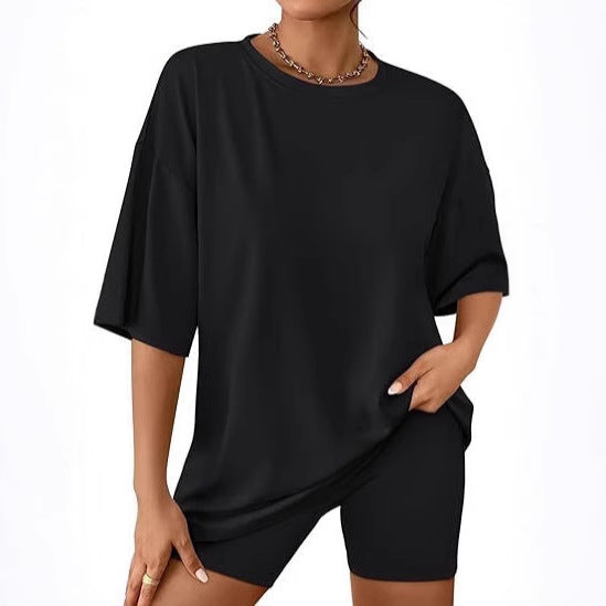 Damer Relaxed Fit Oversized T-shirt och Biker-shorts-set Mirla-Eva Jonsson