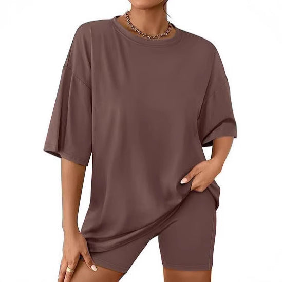 Damer Relaxed Fit Oversized T-shirt och Biker-shorts-set Mirla-Eva Jonsson