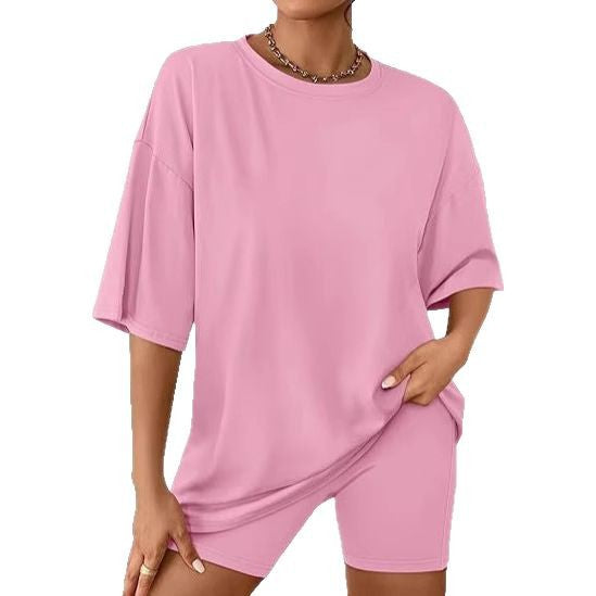 Damer Relaxed Fit Oversized T-shirt och Biker-shorts-set Mirla-Eva Jonsson