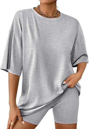 Damer Relaxed Fit Oversized T-shirt och Biker-shorts-set Mirla-Eva Jonsson