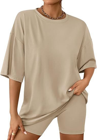 Damer Relaxed Fit Oversized T-shirt och Biker-shorts-set Mirla-Eva Jonsson