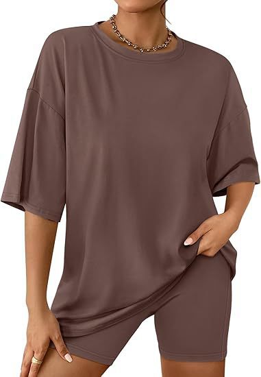 Damer Relaxed Fit Oversized T-shirt och Biker-shorts-set Mirla-Eva Jonsson