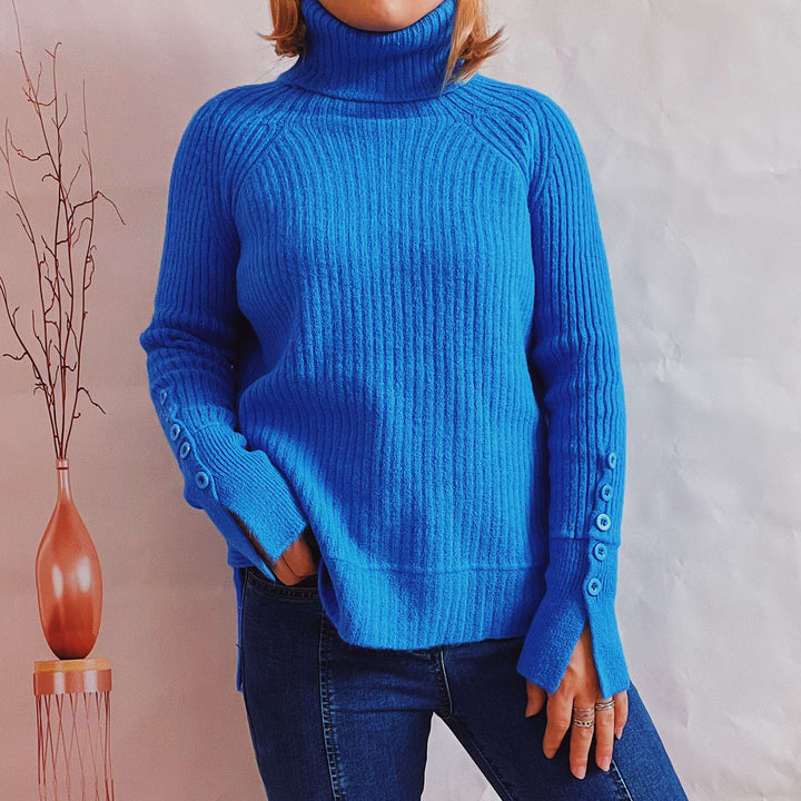 Damer Ribbad Rullkrage Tröja med elegant snitt Mirla-Eva Jonsson