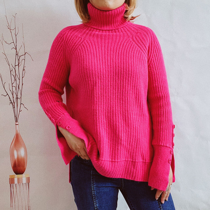 Damer Ribbad Rullkrage Tröja med elegant snitt Mirla-Eva Jonsson