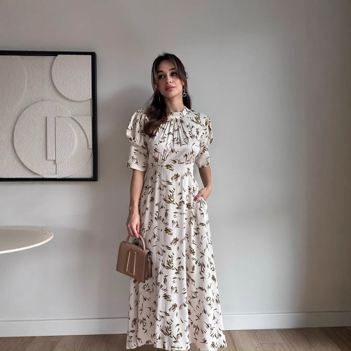 Damer Romantisk Maxiklänning med Volangdetaljer och Blommönster Eva Jonsson-Eva Jonsson
