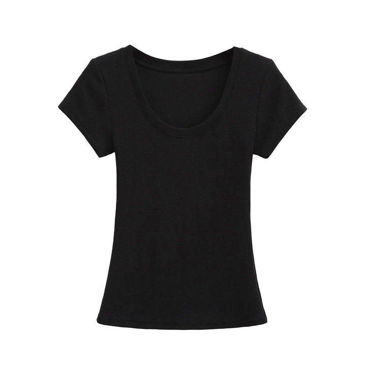 Damer Rundhals T-shirt i Andningsbart Material med Strukturerad Yta Mirla-Eva Jonsson