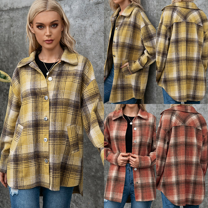 Damer Rutig Över skjorta med kort snitt Eva Jonsson-Eva Jonsson