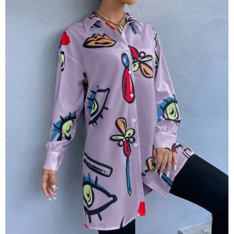 Damer Rutig Overshirt-Jacka med kreativt mönster Mirla-Eva Jonsson