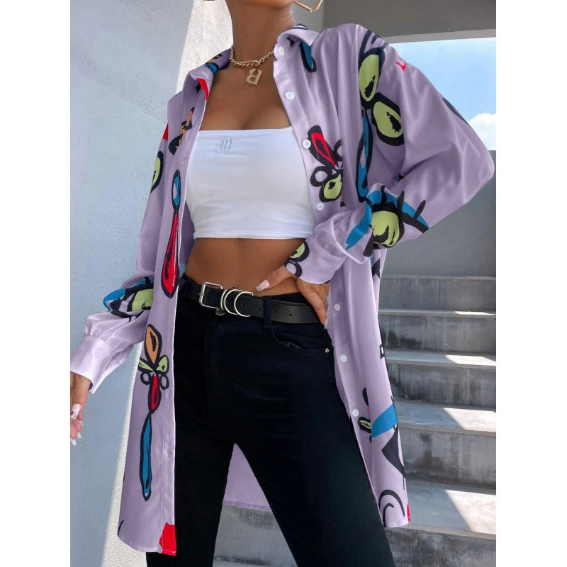 Damer Rutig Overshirt-Jacka med kreativt mönster Mirla-Eva Jonsson