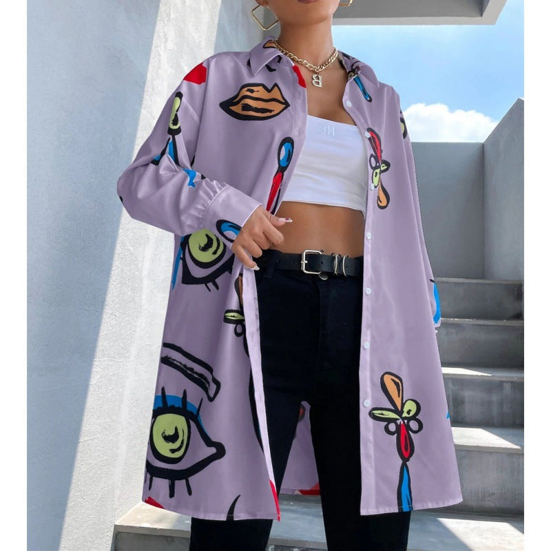 Damer Rutig Overshirt-Jacka med kreativt mönster Mirla-Eva Jonsson