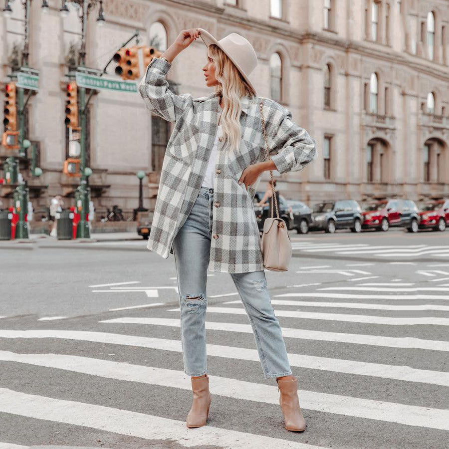 Damer Rutig Oversized-Jacka Mirla-Eva Jonsson