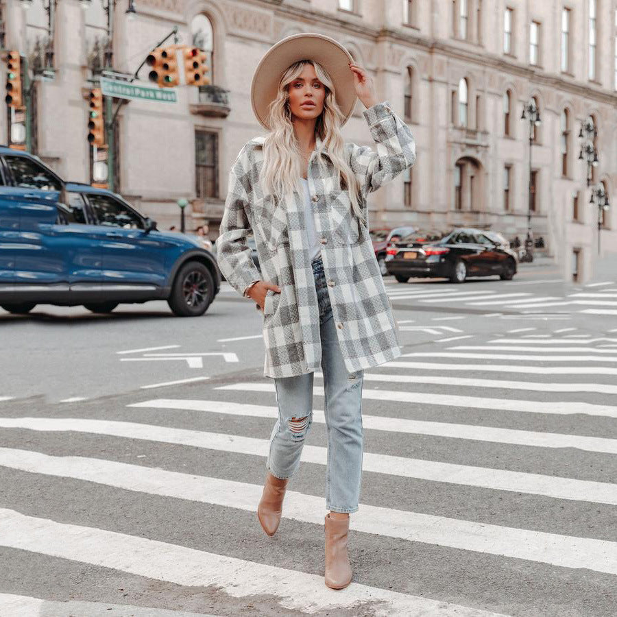 Damer Rutig Oversized-Jacka Mirla-Eva Jonsson