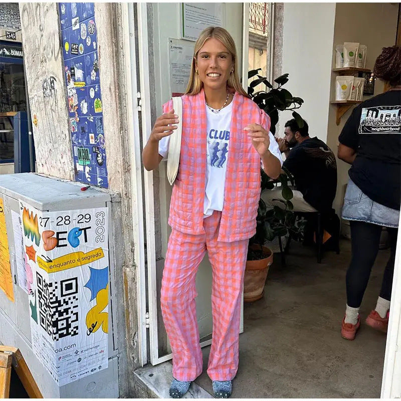 Damer Rutiga Palazzo-byxor Mirla-Eva Jonsson
