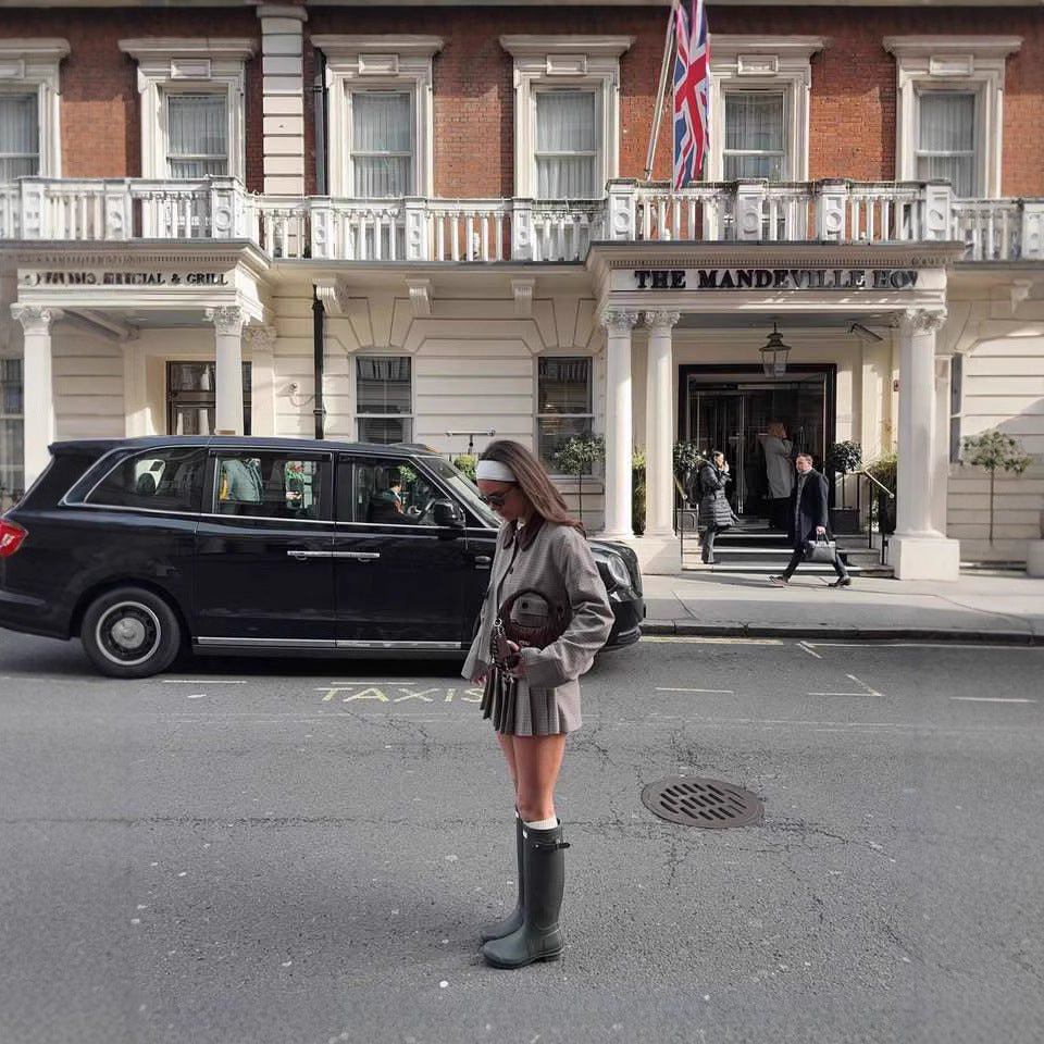 Damer Rutigt Blazer med matchande Kjol Eva Jonsson-Eva Jonsson