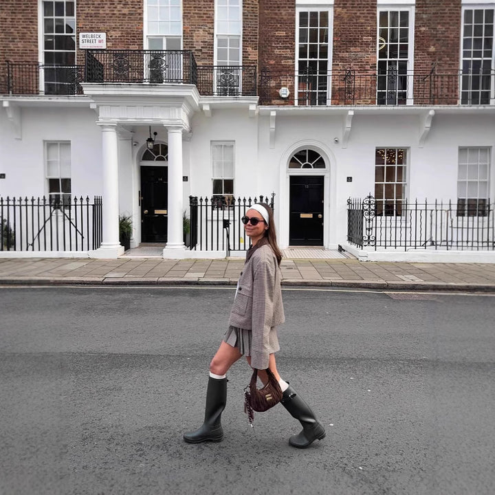 Damer Rutigt Blazer med matchande Kjol Eva Jonsson-Eva Jonsson