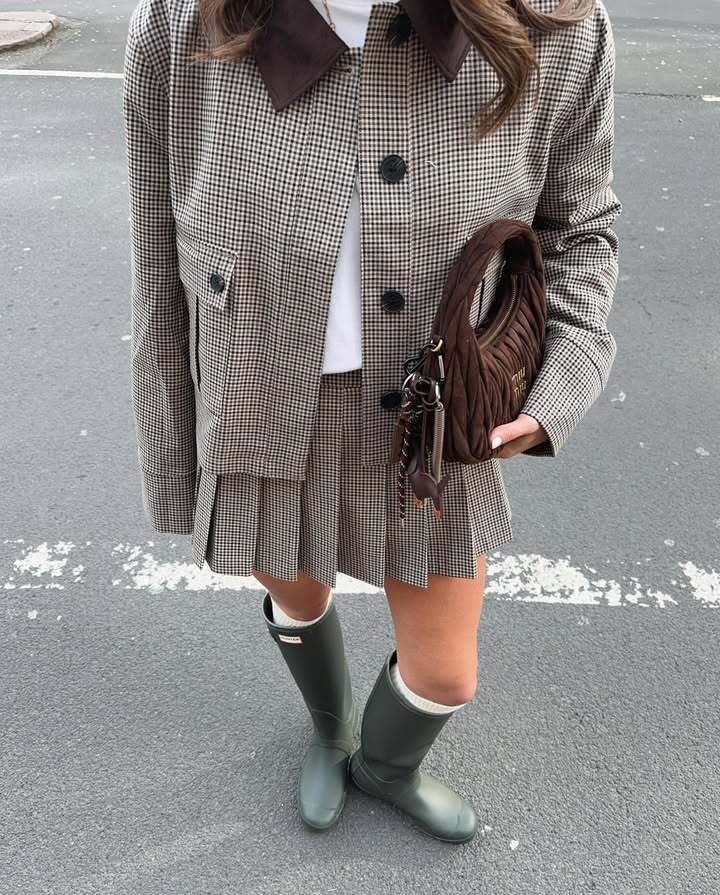 Damer Rutigt Blazer med matchande Kjol Eva Jonsson-Eva Jonsson