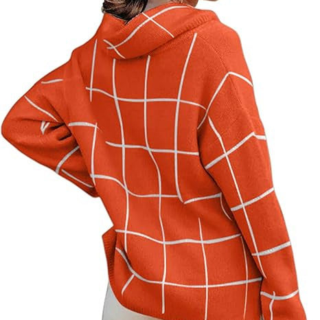Damer Rutigt Hoodie med fickor och avslappnad passform Mirla-Eva Jonsson